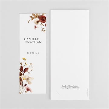 Remerciement mariage en automne photomaton - Dos du remerciement