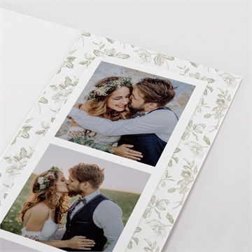 Remerciement mariage fleuri photomaton - Détail du faire-part