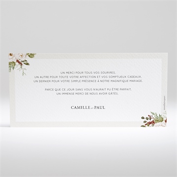 Remerciement mariage en rouge et blanc paysage - Dos de la carte