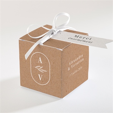 Boîte de dragées mariage capsule champetre