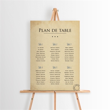 Plan de table mariage notre télégramme accordéon