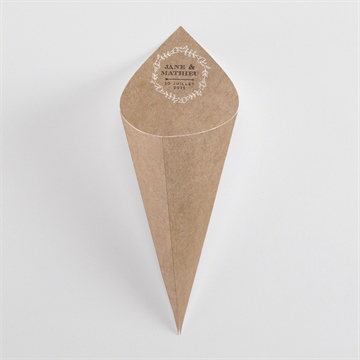 Cornet confettis mariage kraft en folie magnet