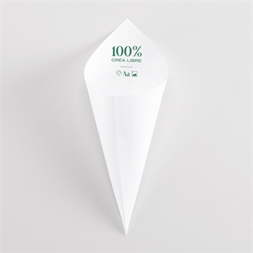 Cornet confettis mariage création vierge pliée