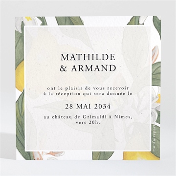 Carton d'invitation mariage citron sticker