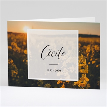 Remerciement décès eternel plié