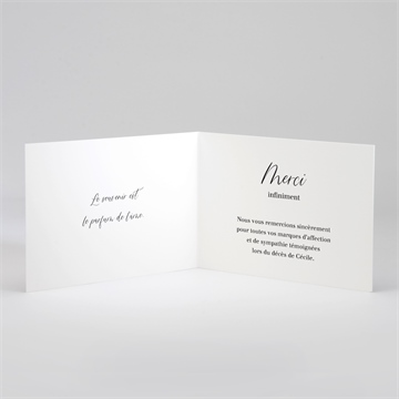 Remerciement décès eternel plié - Intérieur du remerciement