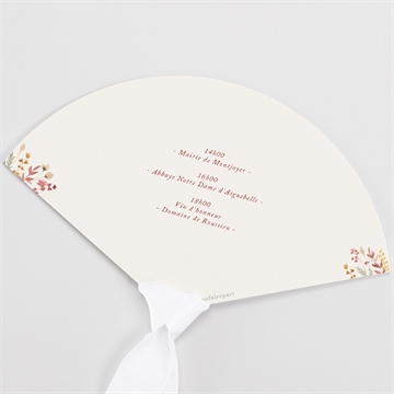 Eventail mariage élégance champêtre - Dos de l'eventail