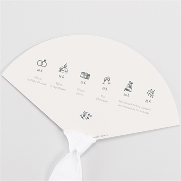 Eventail mariage bel eclat programme - Dos de l'eventail
