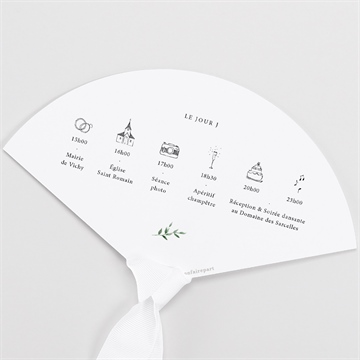 Eventail mariage l'ombre de l'olivier programme - Dos de l'eventail