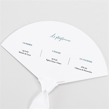 Eventail mariage notre union programme - Dos de l'eventail