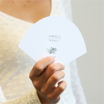 Eventail mariage poésie d'aquarelle programme - Mise en situation