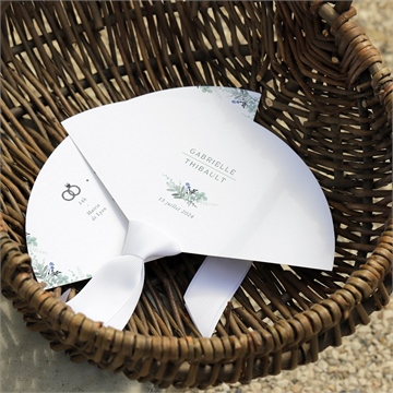 Eventail mariage poésie d'aquarelle programme - Mise en situation