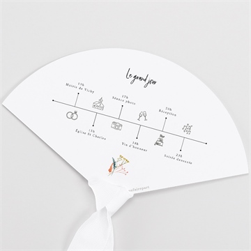 Eventail mariage art champêtre programme - Dos de l'eventail