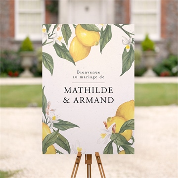 Panneau bienvenue citron sticker