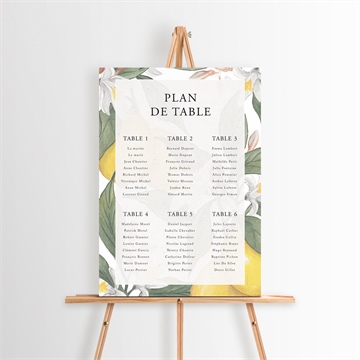 Plan de table mariage citron sticker