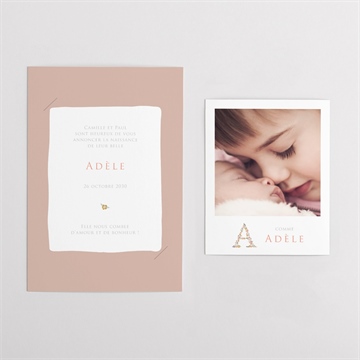 Faire-part naissance belle initiale duo - Vue d'ensemble