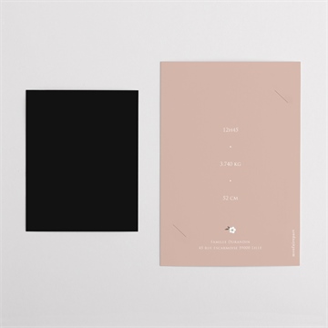 Faire-part naissance belle initiale duo - Dos du faire-part