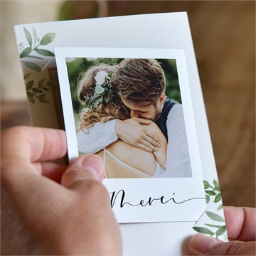 Remerciement mariage nature chic duo