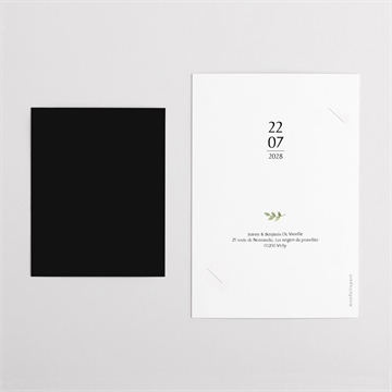 Remerciement mariage nature chic duo - Dos du remerciement