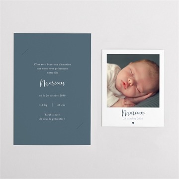 Faire-part naissance notre petit coeur magnet duo - Vue d'ensemble