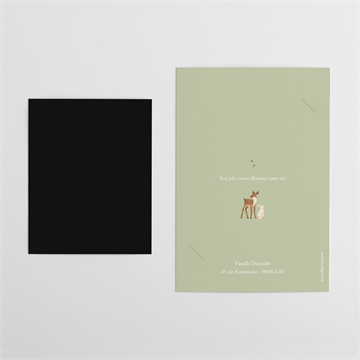 Faire-part naissance joyeux compères duo - Dos du faire-part