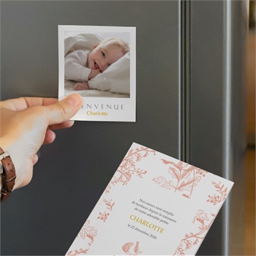 Faire-part naissance notre joie duo - Mise en situation