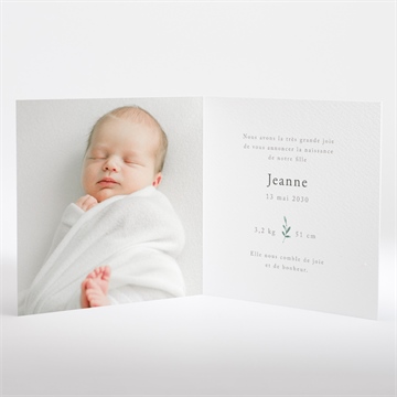 Faire-part naissance printemps - Intérieur du faire-part