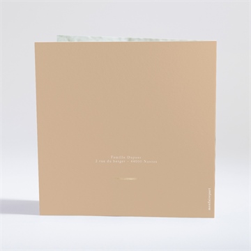 Faire-part naissance fleurs vintage dorure - Dos du faire-part