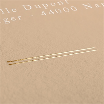 Faire-part naissance fleurs vintage dorure - Détail du dos du faire-part