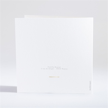Faire-part naissance coloré dorure - Dos du faire-part