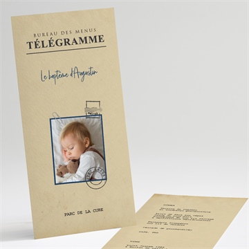 Menu baptême télégramme baptême