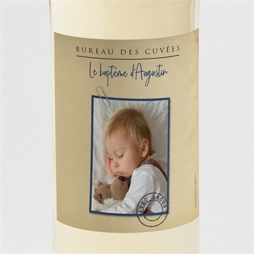 Etiquette de bouteille baptême télégramme baptême