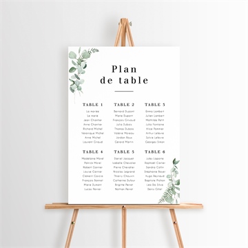 Plan de table mariage encapsulés étiquette