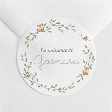 Sticker naissance famille renard