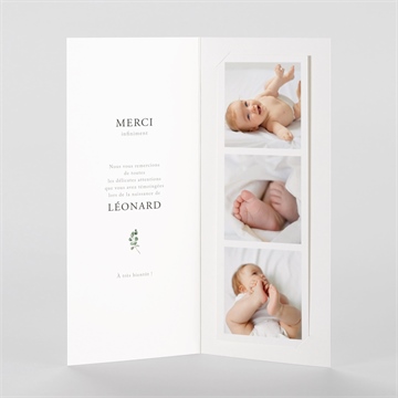 Remerciement naissance evidente sérénité - Intérieur du remerciement