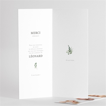 Remerciement naissance evidente sérénité - Détail du remerciement