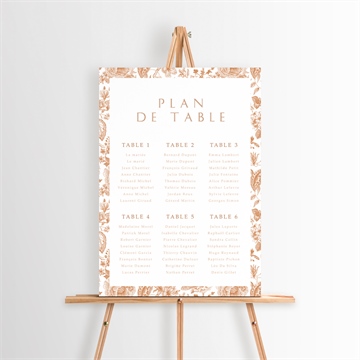 Plan de table mariage passionnément