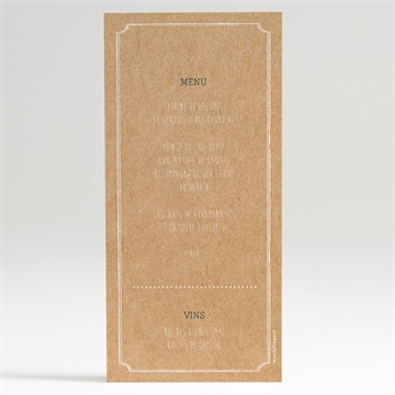 Menu anniversaire de mariage et de dix! - Dos du menu