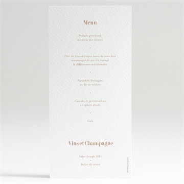 Menu mariage engagés - Dos du menu