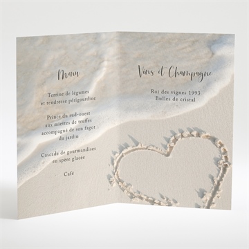 Menu anniversaire de mariage sous le soleil - Intérieur du menu