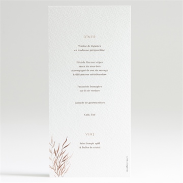 Menu anniversaire de mariage l'arche - Dos du menu