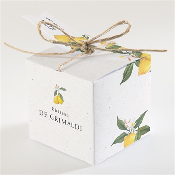 Boîte de dragées mariage citron - Dos de la boîte
