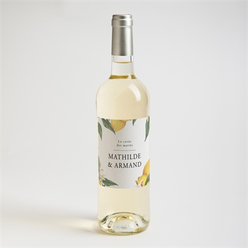Etiquette de bouteille mariage citron - Mise en situation