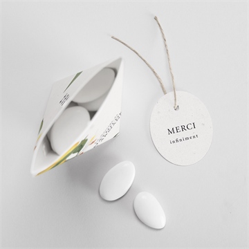 Boîte de dragées mariage citron étui - Intérieur de la boîte