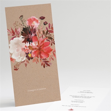 Menu mariage floral