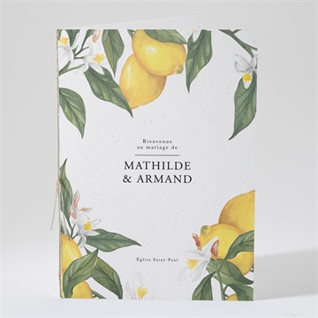 Livret de messe mariage citron sticker