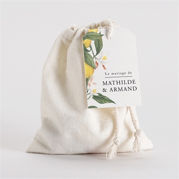 Pochon mariage  citron sticker