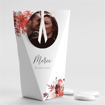 Boîte de dragées mariage bordeaux étui