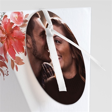 Boîte de dragées mariage bordeaux étui - Détail de la boîte