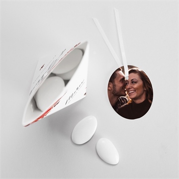 Boîte de dragées mariage bordeaux étui - Mise en situation